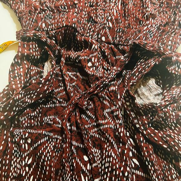 Tysa Printed Dolman Sleeve Wide Leg Cropped Jumpsuit Size L Large - Picture 4 of 9